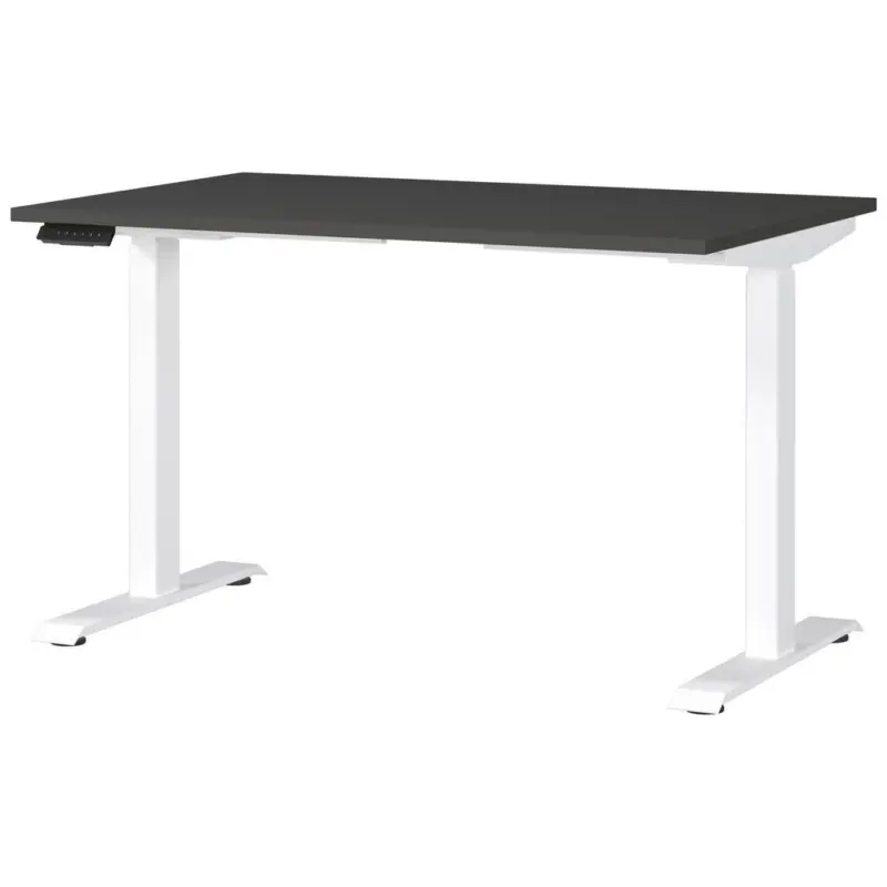 Schreibtisch 120/80/72-118 cm Graphitfarben, Wei&szlig; elektrisch h&ouml;henverstellbar