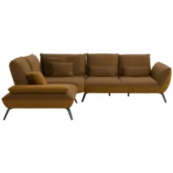 Ecksofa in Flachgewebe Dunkelgelb 250/310 cm