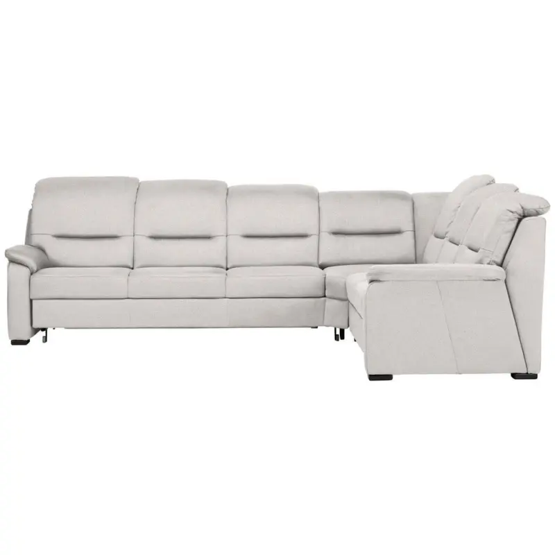 Ecksofa in Mikrofaser Hellgrau 303/245 cm