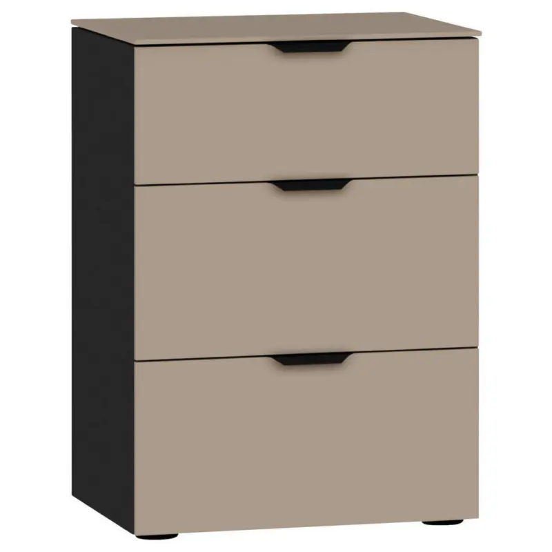 Nachtk&auml;stchen 45/65/43 cm in Schwarz, Hellbraun