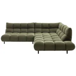 Ecksofa in Feincord Schilfgr&uuml;n 288/215 cm