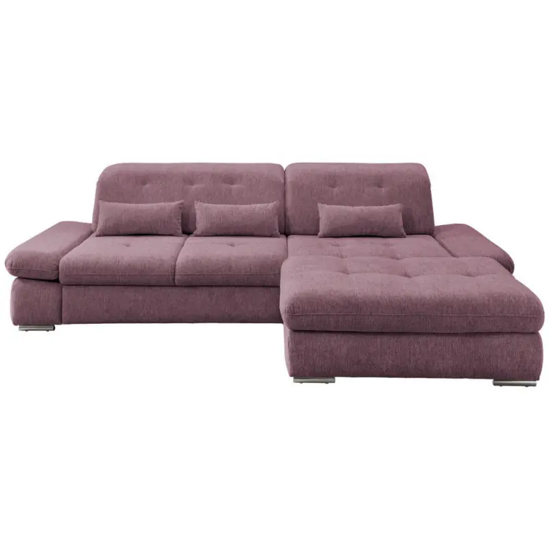 Ecksofa in Chenille Brombeere 300/196 cm