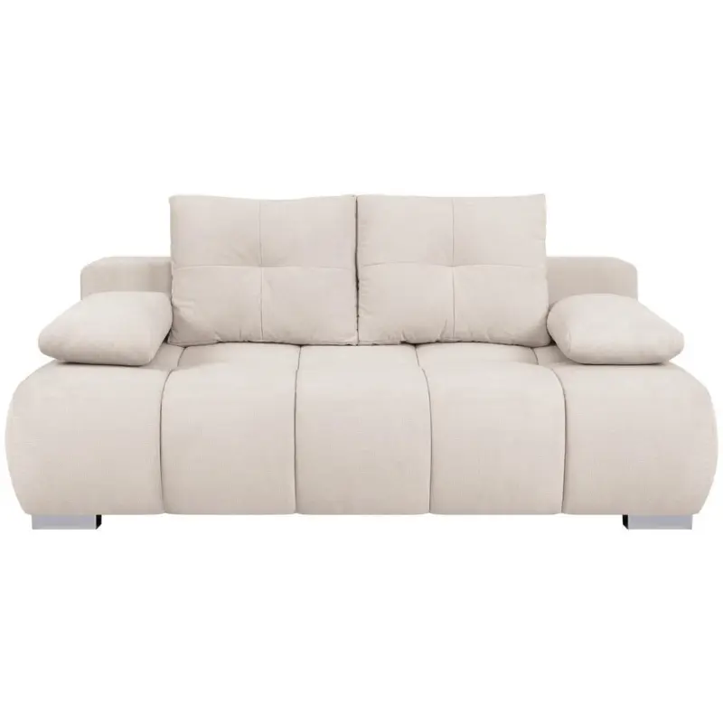 Boxsprinsofa mit Bettkasten Webstoff creme, B:206cm