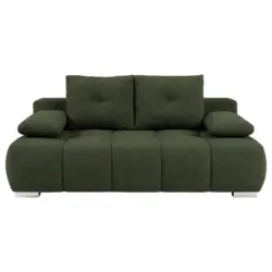 Boxspringsofa mit Bettkasten Webstoff wintermoos, B: 206