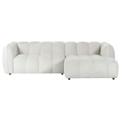 Ecksofa in Chenille Creme 272/172 cm