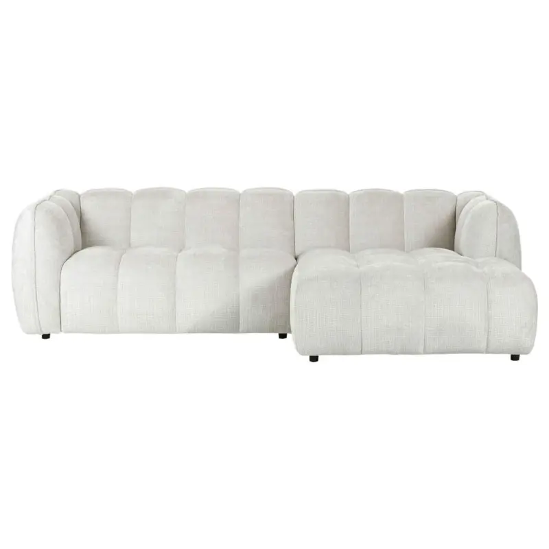 Ecksofa in Chenille Creme 272/172 cm