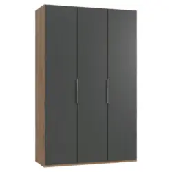 Dreht&uuml;renschrank in Graphitfarben, Eichefarben