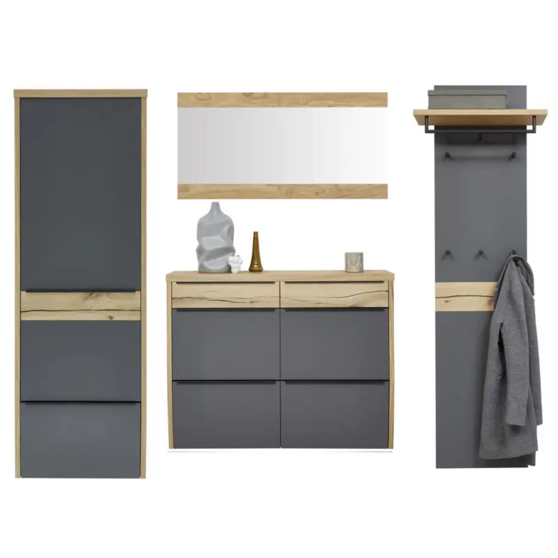 Garderobe 4-teilig in 270/200/32 cm