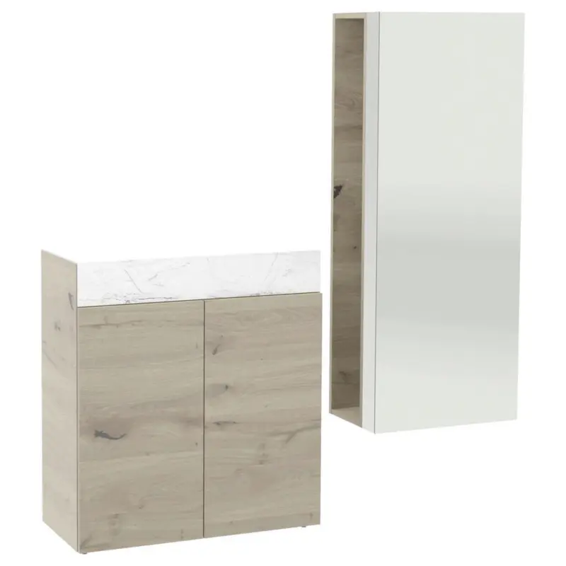 Garderobe 2-teilig in 184/194/42,6 cm