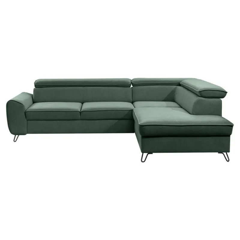 Ecksofa in Flachgewebe Waldgr&uuml;n