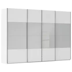 Schwebet&uuml;renschrank in Wei&szlig;, Seidengrau