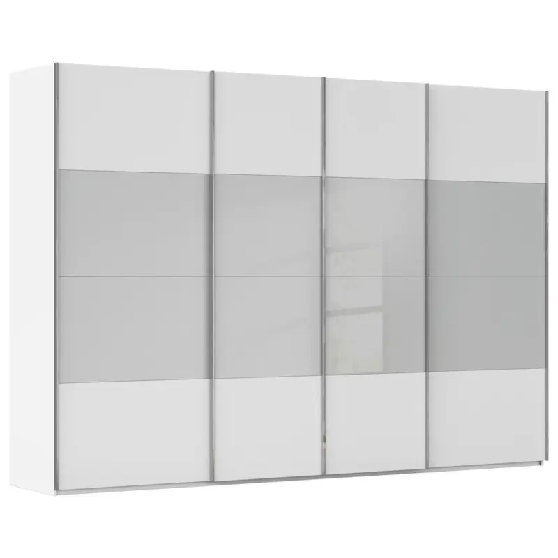 Schwebet&uuml;renschrank in Wei&szlig;, Seidengrau