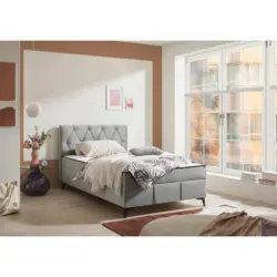 Boxbett 120/200 cm in Grau