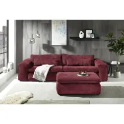 Hocker in Textil Weinrot
