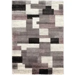 Webteppich 240/290 cm Astor Grid Grau, Flieder