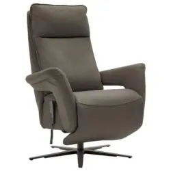 Relaxsessel in Leder Graubraun