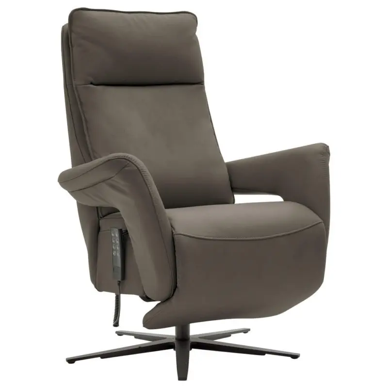 Relaxsessel in Leder Graubraun