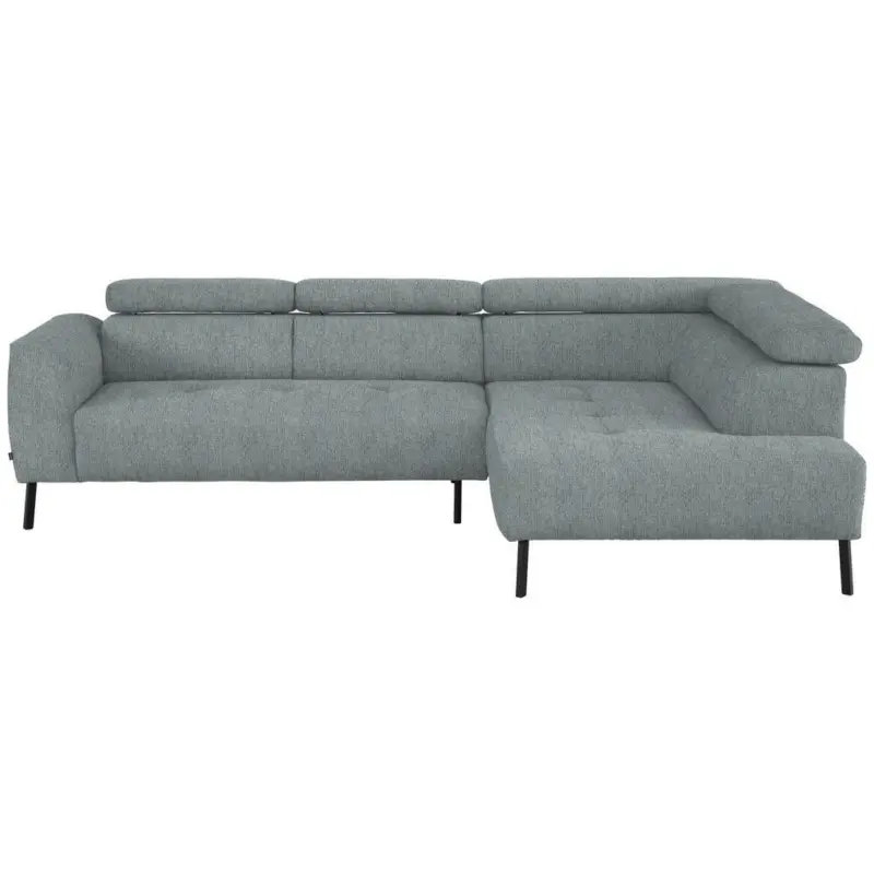 Ecksofa in Webstoff Grau 280/205 cm