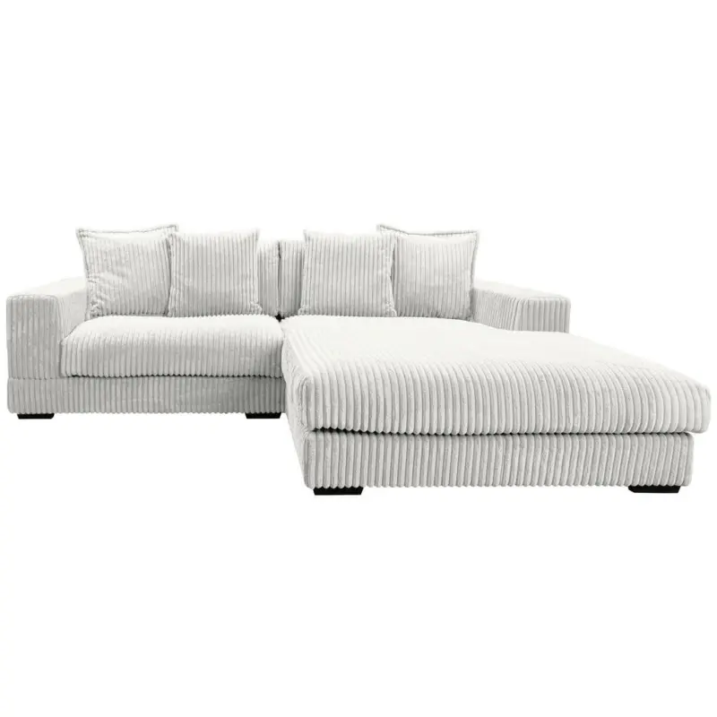 Ecksofa in Cord Wei&szlig; 285/195 cm