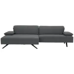 Ecksofa in Flachgewebe Grau 166/280 cm