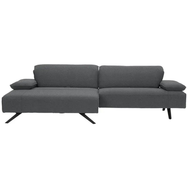 Ecksofa in Flachgewebe Grau 166/280 cm