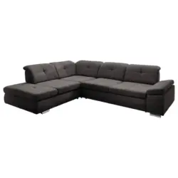 Ecksofa in Mikrofaser Dunkelgrau 260/312 cm