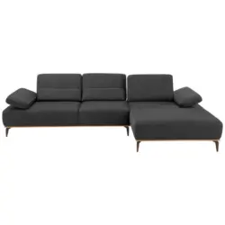 Ecksofa 16580 Sprint in Mikrofaser Dunkelgrau 298/176 cm