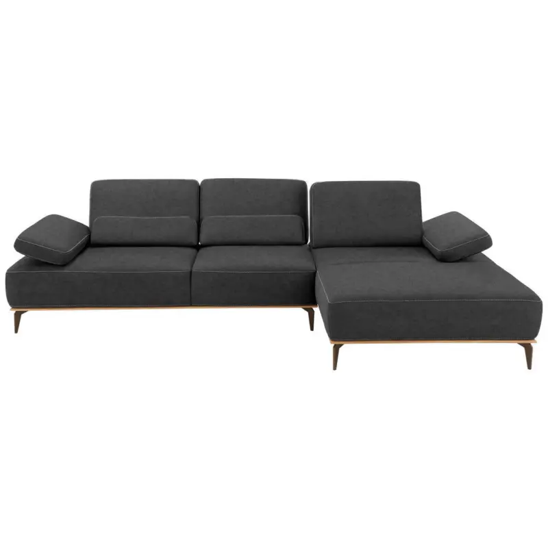 Ecksofa 16580 Sprint in Mikrofaser Dunkelgrau 298/176 cm
