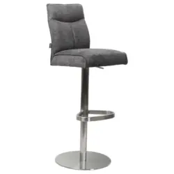 Barhocker in Grau, Edelstahlfarben