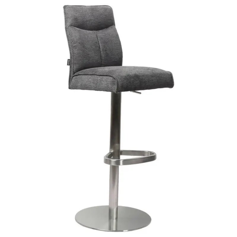 Barhocker in Grau, Edelstahlfarben