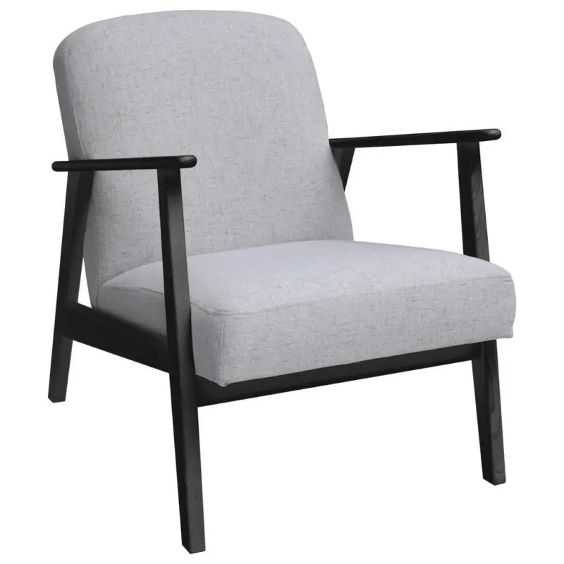 Sessel in Webstoff Schwarz, Silberfarben