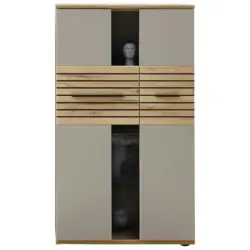 Highboard Grau, Buchefarben 90/131/40 cm