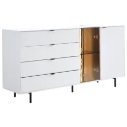 Sideboard Wei&szlig;, Eichefarben 173/86/42 cm