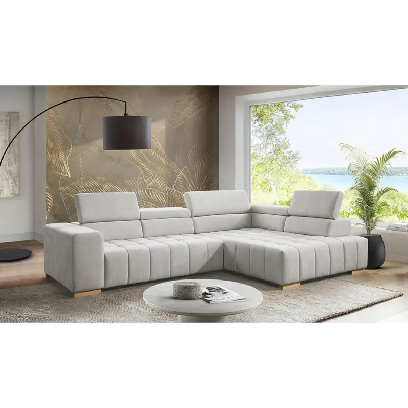 Ecksofa Elias in Chenille Beige 307/201 cm