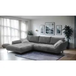 Ecksofa Biarritz in Struktur Anthrazit 205/324 cm