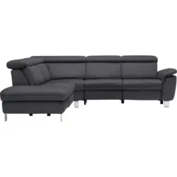 Ecksofa in Flachgewebe, Mikrofaser Anthrazit 239/271 cm