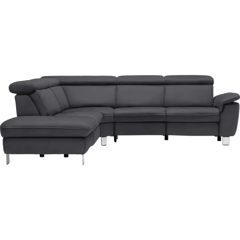 Ecksofa in Flachgewebe, Mikrofaser Anthrazit 239/271 cm