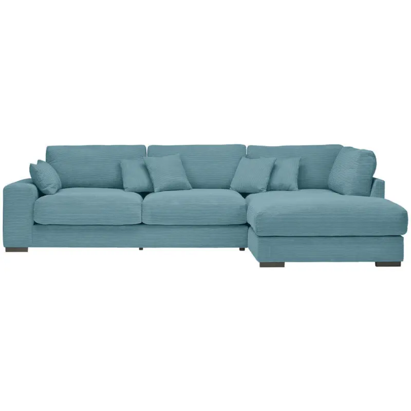 Ecksofa in Cord Hellblau 340/205 cm