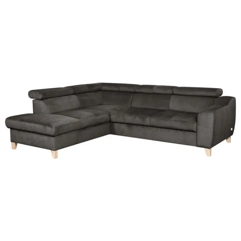 Ecksofa in Webstoff Dunkelgrau 208/245 cm