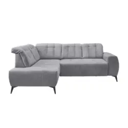 Ecksofa in Mikrofaser Hellgrau