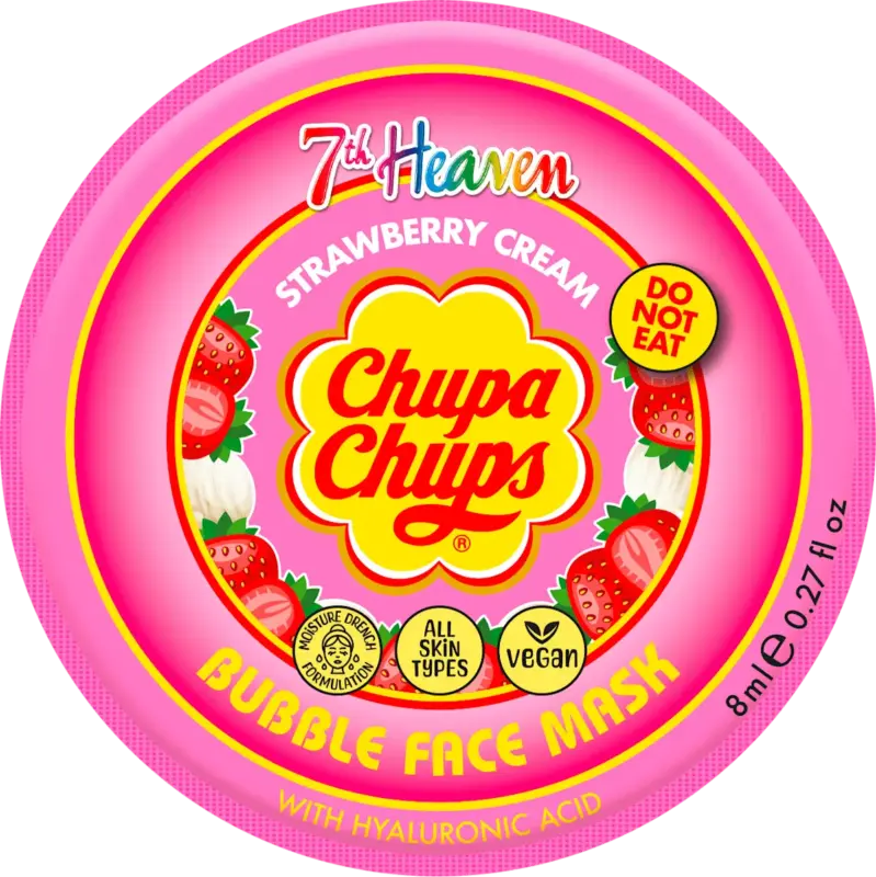 Chupa Chups mască de față spumă cu căpșuni& acid hialuronic