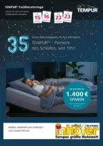 M&ouml;bel Inhofer TEMPUR FACHBERATERTAGE - bis 16.05.2026