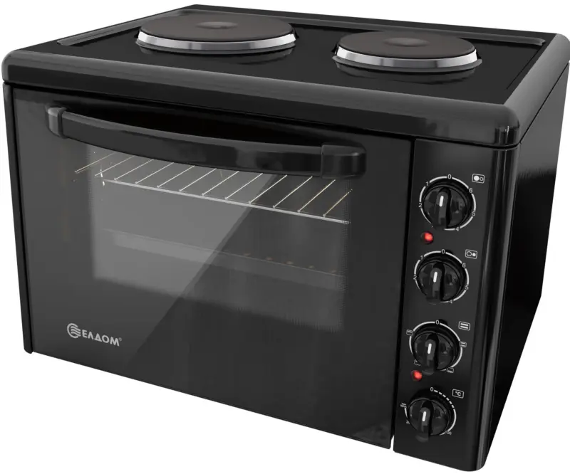 Готварска печка мини Елдом 203VFEN-NEW , 2 ток , Черен