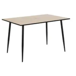 Esstisch 120/80/75 cm Nachbildung Metall, Holzwerkstoff lichtecht, Variantenauswahl rechteckig Schwarz, Eichefarben