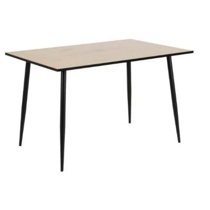 Esstisch 120/80/75 cm Nachbildung Metall, Holzwerkstoff lichtecht, Variantenauswahl rechteckig Schwarz, Eichefarben