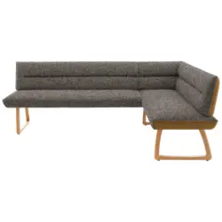 Eckbank 237/162 cm in Dunkelbraun, Currygelb
