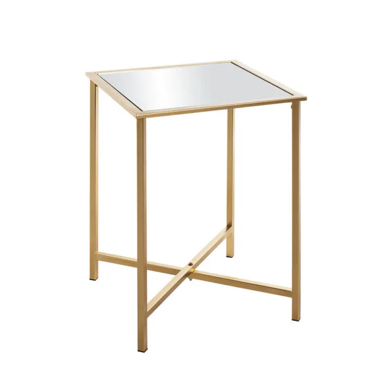 Couchtisch in Metall, Glas 39/39/53 cm