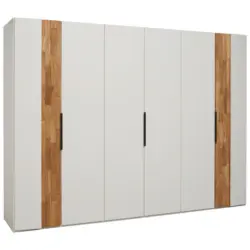Dreht&uuml;renschrank in Wei&szlig;, Wildeiche