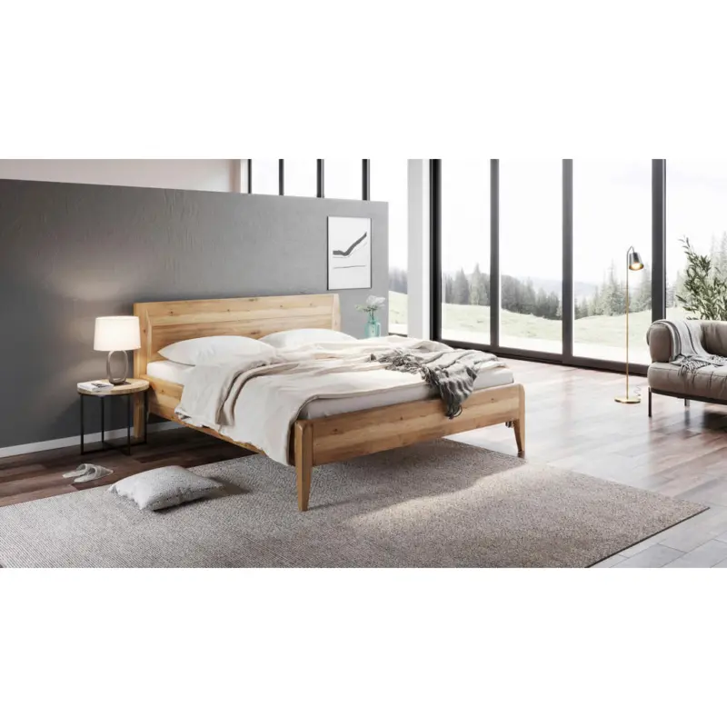 Bett 160/200 cm in Naturfarben, Wildeiche