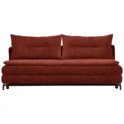 Schlafsofa in Chenille, Pl&uuml;sch Rostfarben